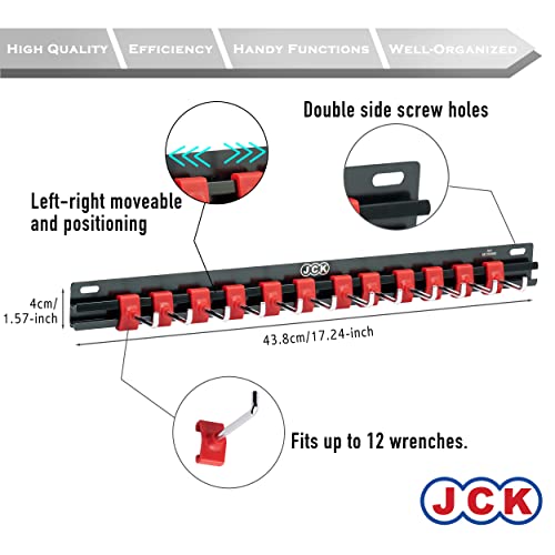 JCK Aluminum Wrench Organizer Wall Mount Rack, 12 Hooks for Toolbox - style: Wrench Organizer