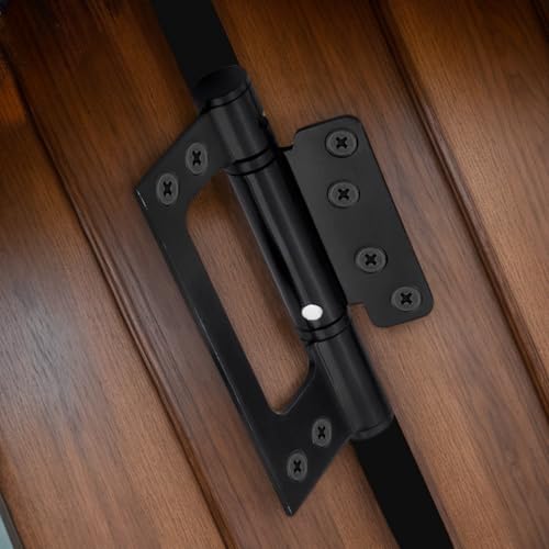 Self Closing Door Hinges 2 Pack – 5" Spring Hinges with Auto Close, Heavy-Duty Spring Loaded Door Hinges for Interior/Exterior Wooden Gates, Cabinets & Doors