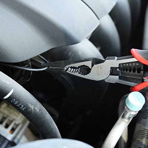 HAUTMEC 9" Needle Nose Pliers High Leverage Combination Pliers 4 in 1 Multifunctional Heavy Duty Long Nose Pliers HT0274-PL - color: 9" Needle Nose Pliers