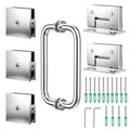 304 Stainless Steel Shower Door Hardware Kit - color: Chrome