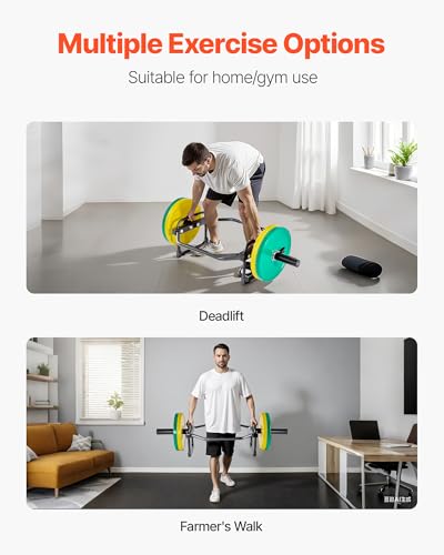 VEVOR Safety Squat Bar, 700 & 1500 LBS, Plus 500 LBS Hex Barbell Trap Bar, Ideal for Squats, Deadlifts, Lunges, Rehab - size: 500 Pounds