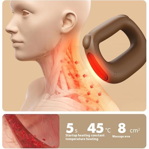 Deep Tissue Percussion Muscle Massage Gun: with Heat, Adjustable Intensity and Speed, Super Quiet, USB-C Rechargeable, Portable, Pain Relief for Athletes and Everyone, Ideal Gift（Brown） - color: Brown