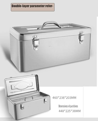 18" Metal Tool Box,Stainless Steel Tool Box,with Carrying Handle