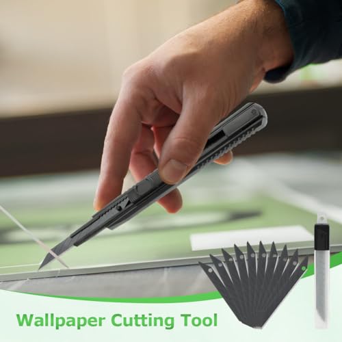 LOQJSS Wallpaper Smoothing Tool Kit,15 Pcs Smoother Tools Set,Wallpaper Smoothing Brush,Wallpaper Squeegee Seam Roller,Wallpaper Tools for Applying Peel and Stick Wallpaper