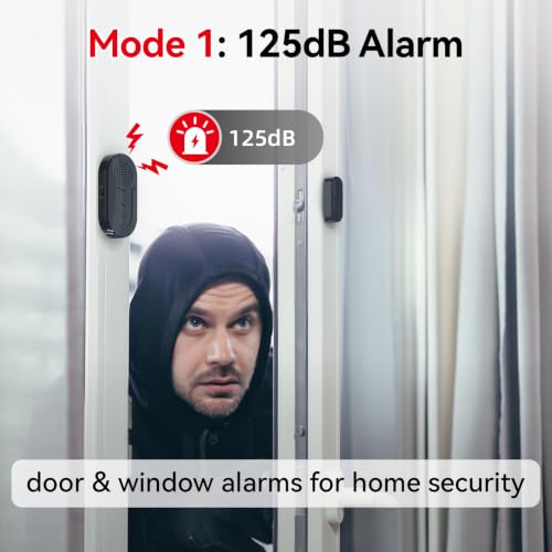 Sanjie Door Window Alarm Sensors, 5 Pack, 125dB, Volume Control - color: Grey