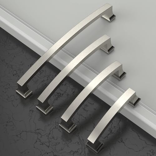 Amerdeco 10 Pack Brushed Satin Nickel Cabinet Pulls 7.5" - color: Brushed Satin Nickel, size: 7.5" hole center