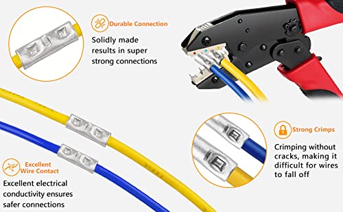 SVAAR 115 PCS 26-8 AWG Non-Insulated Butt Connectors Crimp Repair Butt Splices Kit, Uninsulated Butt Splice Connectors for 26 to 8 Gauge Wire, Marine Grade Tinned Copper Seamless Barrel Butt Terminals - color: Non-Insulated Splice - Tinned Copper