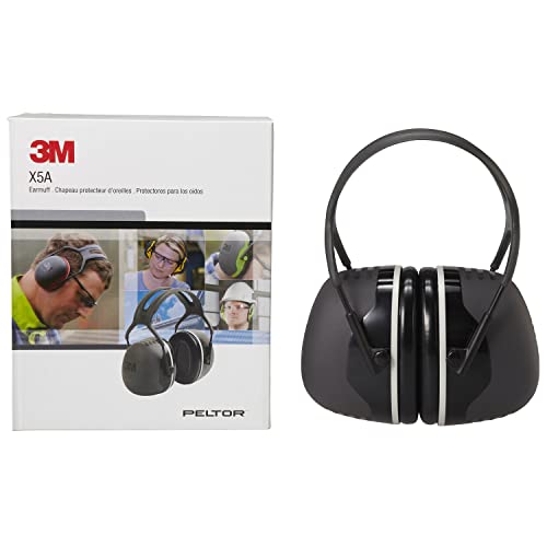 3M PELTOR Ear Muff Hearing Protection, X5 Series, Noise Protection NRR 21 dB, Construction, Manufacturing, Automotive - size: One Size Fits Most, style: Over the Head