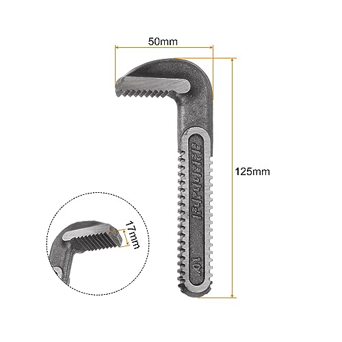 HARFINGTON Pipe Wrench Hook Jaw 10" Plumbing Wrench Replacement Jaws Carbon Steel for 10" Adjustable Wrench - size: 10"