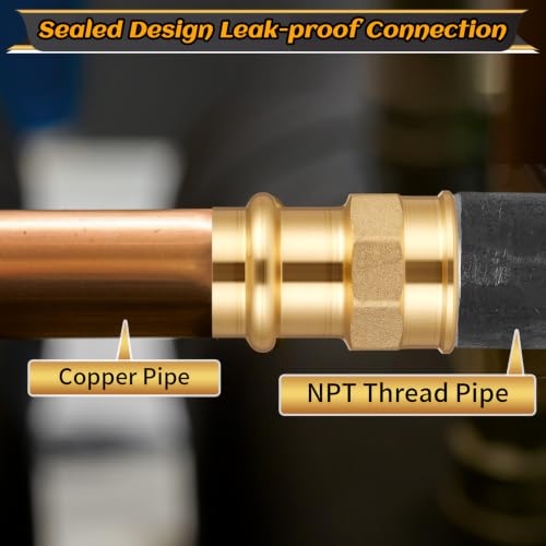16 Pack 3/4" Press x 3/4" FIP Brass Press Fittings - color: Fip, size: 0.75 Inch