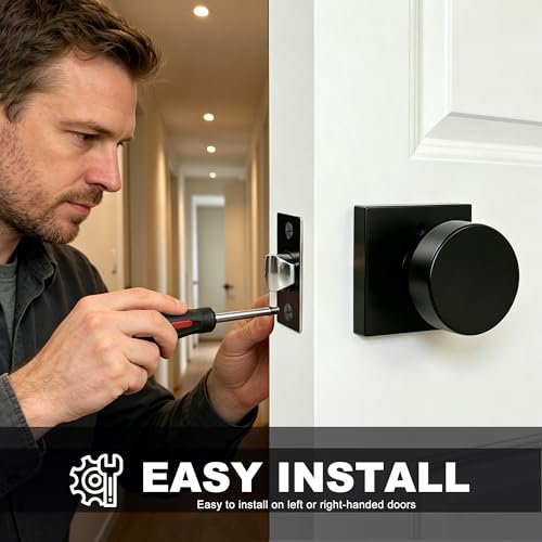 Interior Privacy Door Knob, Matte Black 3 Pack - color: Matte Black