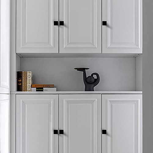 Goldenwarm 5 Pack Black Cabinet Knobs Matte Square Drawer Knobs Black Cabinet Hardware for Kitchen Bathroom Zinc Alloy Handle and Pulls - color: Square Black, size: Single Hole