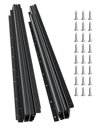 VEVOR Undermount Heavy Duty Drawer Slides, 16 24 32 40 Inch 260 lb Load Capacity Full Extension Ball Bearing Under Stair Cabinet Rails, Bottom Stair Cabinet Glides Track Runners(40inch, Black) - size: 40 Inch