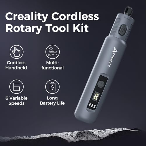 Creality Cordkess Rotary Tool, 6-Speed Mini Rotary Tool Kit with 24 Accessories, Multi-Purpose 3.7V Rechargeable Power Rotary Tool for Sanding, Polishing, Drilling, Engraving, DIY Crafts - style: Cordless Rotary Tool Kit