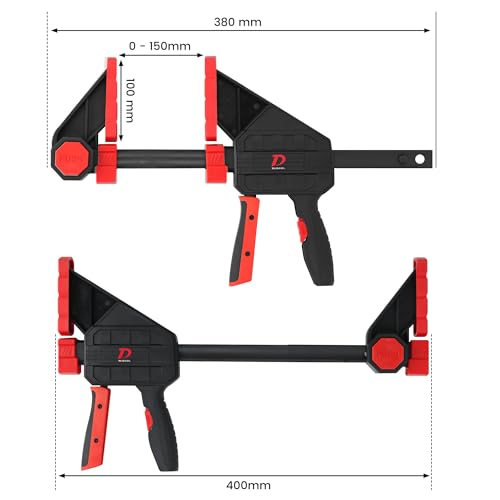 2-Pack 600lbs Clamping Force Bar Clamps For Woodworking，6 Inch Wood Clamp, Four Times Clamping Force of Standard Products, One Hand Heavy Duty Bar Clamps, Quick Grip Clamps for Carpentry - size: 6 INCH