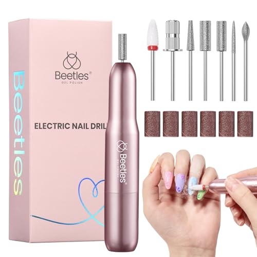 Beetles Electric Nail Drill Kit, 7 Drill Bit 0-12000 RPM Electric Nail File - color: A - Pink