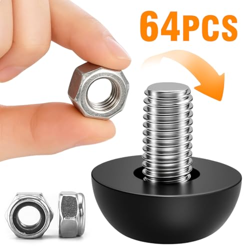 64Ps M8 Thread Stainless Steel Adjustable Leveling Feet - color: 64pcs