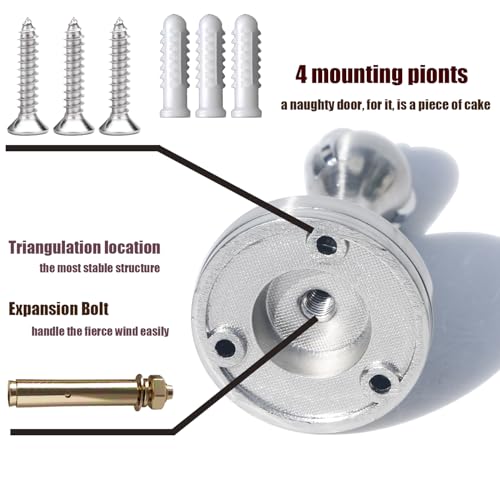 Solid Mental Magnetic Door Stop, Wall Mounted, Silver - color: 1 PCS silver