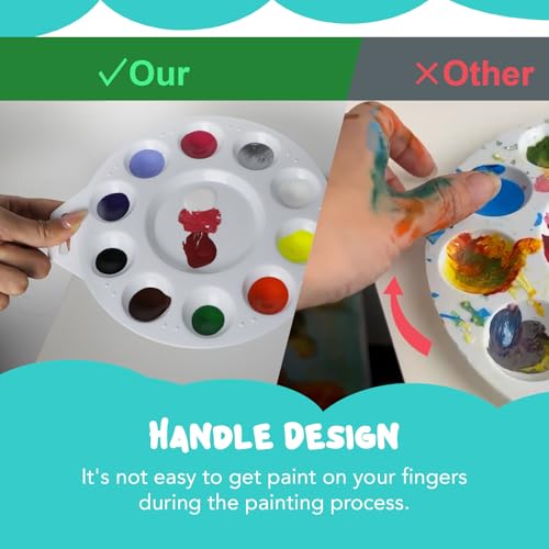 56Pcs Paint Tray Palettes, Plastic Paint Pallets with Hanging Hole for Kids or Students to Paints on School Project, Art Class or Have a Birthday Painting Part - size: 56Pcs
