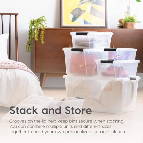 IRIS USA 4-Pack 32 Quart Storage Bins with Lids, Clear - color: Clear, size: 32 Qt, style: 4 Pack