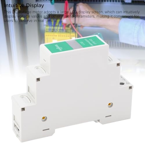 DIN Rail Voltmeter, DC 11V-310V DC Voltage Meter, Digital Display, 3 Display Digits, with English User Manual