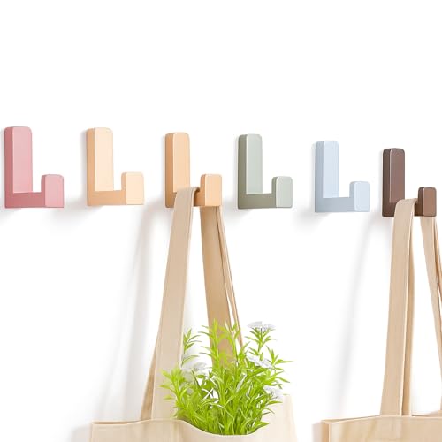 Teenyyou 6 Pcs Cute Kids Wall Hooks Adhesive for Backpack Bohemian Color - color: Bohemian Color