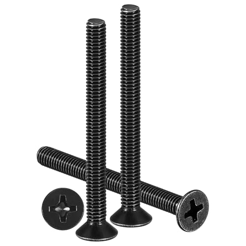 METALLIXITY M3-0.5x30mm Phillips Flat Head Bolts 304 Black 50Pcs - color: Black, size: M3-0.5x30mm