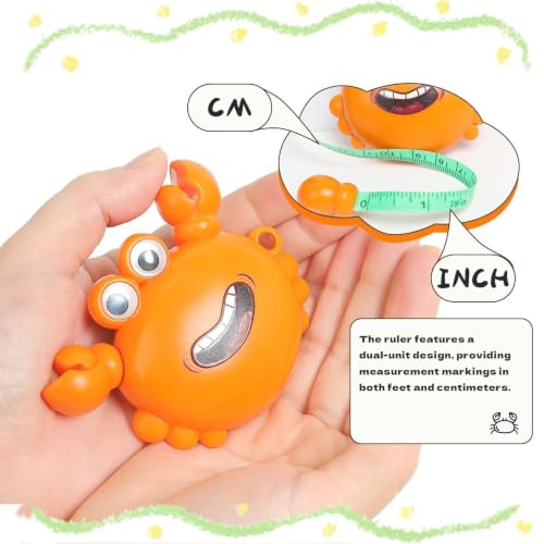 Orange Crab Fashion Measuring Tape 79", Sewing Gifts w/Keychain - color: A4-Orange Crab