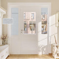 RYB HOME 100% Blackout Classroom Door Window Cover, Sidelight Curtains - color: Greyish White, size: 12"W x 40"L (Pack of 1)