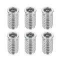 MECCANIXITY 6Pcs Threaded Inserts Nuts, M8x25mm Hex Socket Drive Nut Inserts for Wood - 304 Stainless Steel Screws Furniture Screw in Nuts Bolt Fastener Connector Wood - size: M8x25mm