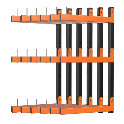 Lumber Storage Rack Wall Mount, Foldable 9-Level Wood Storage Rack - size: D-6 Pack