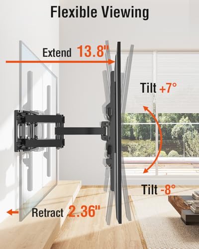 ELIVED Full Motion TV Wall Mount for Most 42"-82" TVs up to 110 lbs - size: TV 42-82", Full Motion