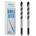 amoolo 3/8" Concrete Drill Bit & Masonry Drill Bit Set(2PCS), Carbide Tip Drill Bit Set for Tile, Brick, Cement, Concrete, Glass, Plastic, Cinder Block, Wood etc - size: 3/8"(2pcs)