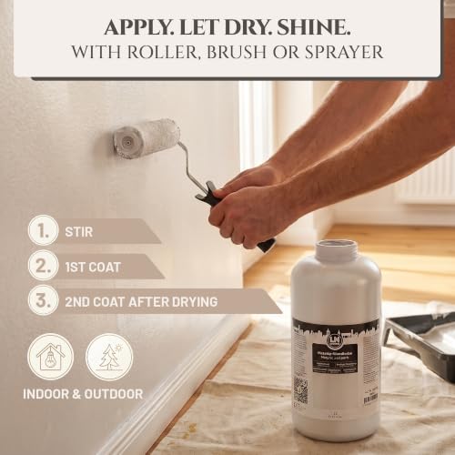 Metallic Wall Paint 67.62 fl oz - White - Stunning Metallic Shine for Stylish Interiors, Easy to Apply, Water-Based, Perfect for Creative Wall Designs & DIY Projects - color: White