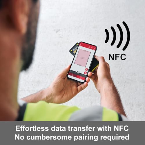 Leica Disto X1 - Range 330 ft, Bluetooth 4.2 and NFC Data Transfer, add and Subtract, Volume, 4-line Display, IP 65 dust and waterjet Protection and 6 ft Drop Tested, Hand Loop, Pouch.