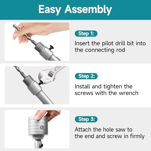6Pcs Masonry Concrete Hole Saw Kit (40 65 80 100 120 mm) - color: 6Pcs