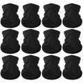 6 Pieces Summer Face Cover Scarf Mens Neck Gaiter For Men Women UV Protection Face Breathable Sun Protection Cycling Running - color: Black(12-pack)