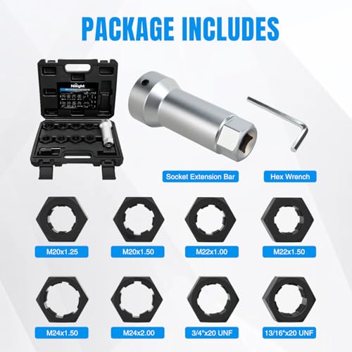 Nilight 10PCS Axle Spindle Thread Set with Case 8 Metric UNF Dies UNEF Nuts - size: 10PCS Metric & UNF