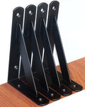 4 Pack L6 x H 4" Black Heavy Duty Shelf Brackets with Screws Metal Shelf Brackets Shelf Support Angle Brackets for Shelves L Brackets Heavy Duty Floating Shelf - size: 6''x4'', style: 4 Pack-Black
