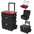Keter Stack N Rolling Tool Box Modular Storage System 3 Piece - color: Black/Red, size: 3PC System