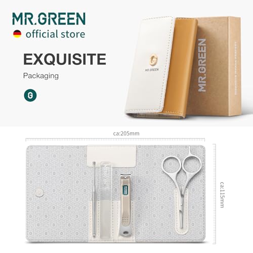 MR.GREEN Colorful Manicure Set Practical Pedicure Kits Nail Clippers Personal Care Tools Facial Hair Scissors with Fashion Case (Mr-6682 Light Yellow) - color: Mr-6682 Light Yellow