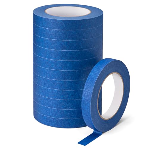 KICNIC Painters Tape, Blue, 720 Yards, 0.7in x 60yd, 12 Rolls, Removable - color: Blue, size: 12 Rolls