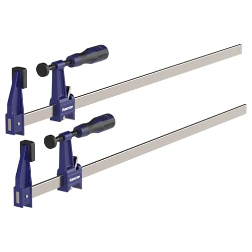 2-Pack Steel Bar Clamps 24 Inch, Quick-Adjust F-Clamps with 2-1/2" Throat Depth, 600LBS Load Wood Clamps for Woodworking, Metalworking, and DIY Projects - size: 24-IN