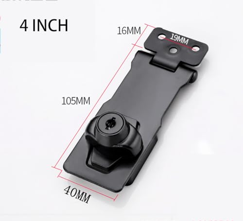 Flip Latch 3-mm Thickened Heavy Duty Hasp Safety Door Lock Gate Latches for Double Door Window Barn Closet Drawer Cabinet Garage,Stainless Steel Brushed Nickel (4 INCH-1 PCS) - size: 4 INCH-1 PCS