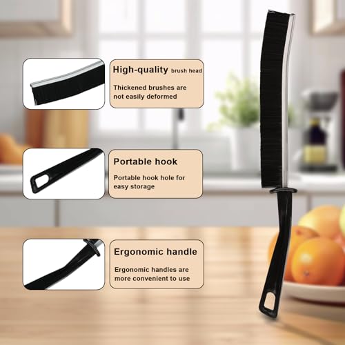 Hard Bristle Crevice Cleaning/Gap Cleaning Brush,Slim Flat Curved Brush