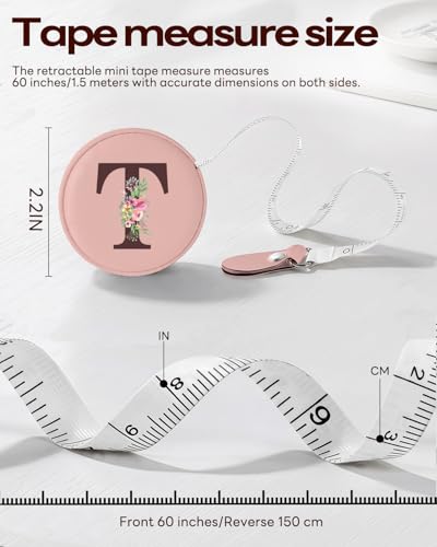 Maicican Retractable Tape Measure, Pink Leather Sewing Measuring Tape, T - color: Tape Measure-Pink T