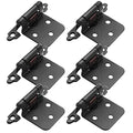 6 Pack (3 Pairs) 1/2 Inch Overlay Cabinet Hinges Matte Black - color: Black, size: 6 Pack (3 Pairs)