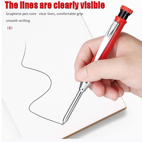 100Pcs Pencil Refills, 2.8mm Pencil Leads, Solid Carpenters Refills Replacement, Deep Hole Marker, Waterproof for Woodwork Construction Building (Yellow) - style: yellow