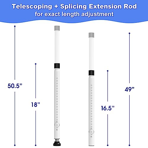 Sliding Door Security Bar,2Pcs 16 to 51 Inch Inside Sliding Patio Door Window Security Bar Stopper, Adjustable Window Locks Security Bars for Home Apartment Security, Sliding Glass Door Lock Hardware - color: White, size: 2 Pieces