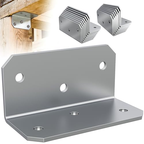 4"x2" Steel L Brackets,Corner Braces for Wood Furniture - size: （15PCS）Silver